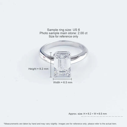 2.08 ct Vintage Emerald-Cut Lab-Grown Diamond Ring in PT950 Platinum