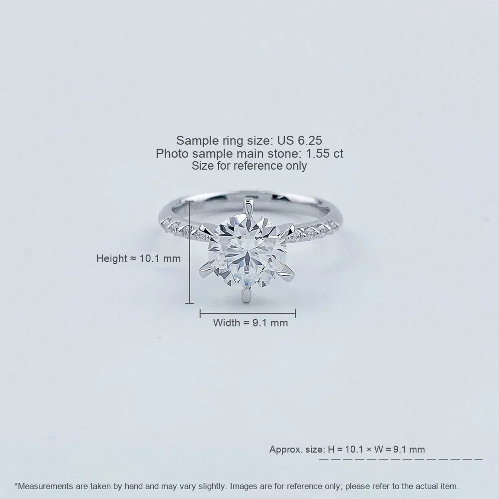 1.57 ct Six-Prong Round-Cut Lab-Grown Diamond Ring in PT950 Platinum