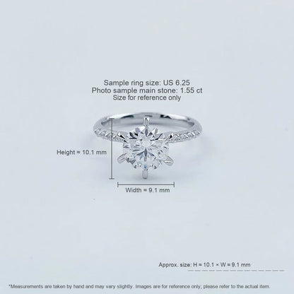 1.57 ct Six-Prong Round-Cut Lab-Grown Diamond Ring in PT950 Platinum