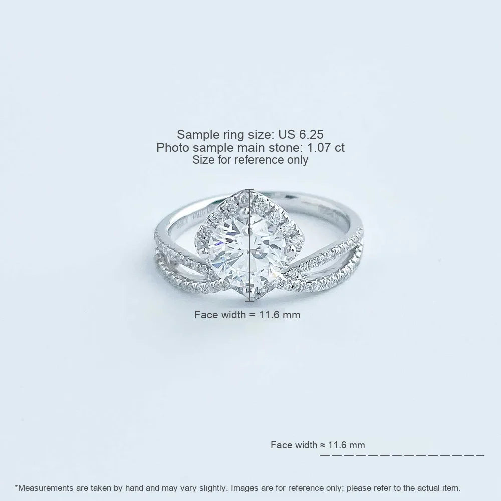1.04 ct Crown Round-Cut Lab-Grown Diamond Ring in PT950 Platinum