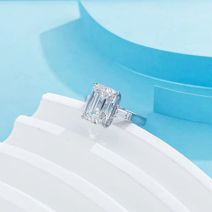 5.03 ct Four-Prong Emerald-Cut Lab-Grown Diamond Ring in PT950 Platinum – APYFR0042-PT