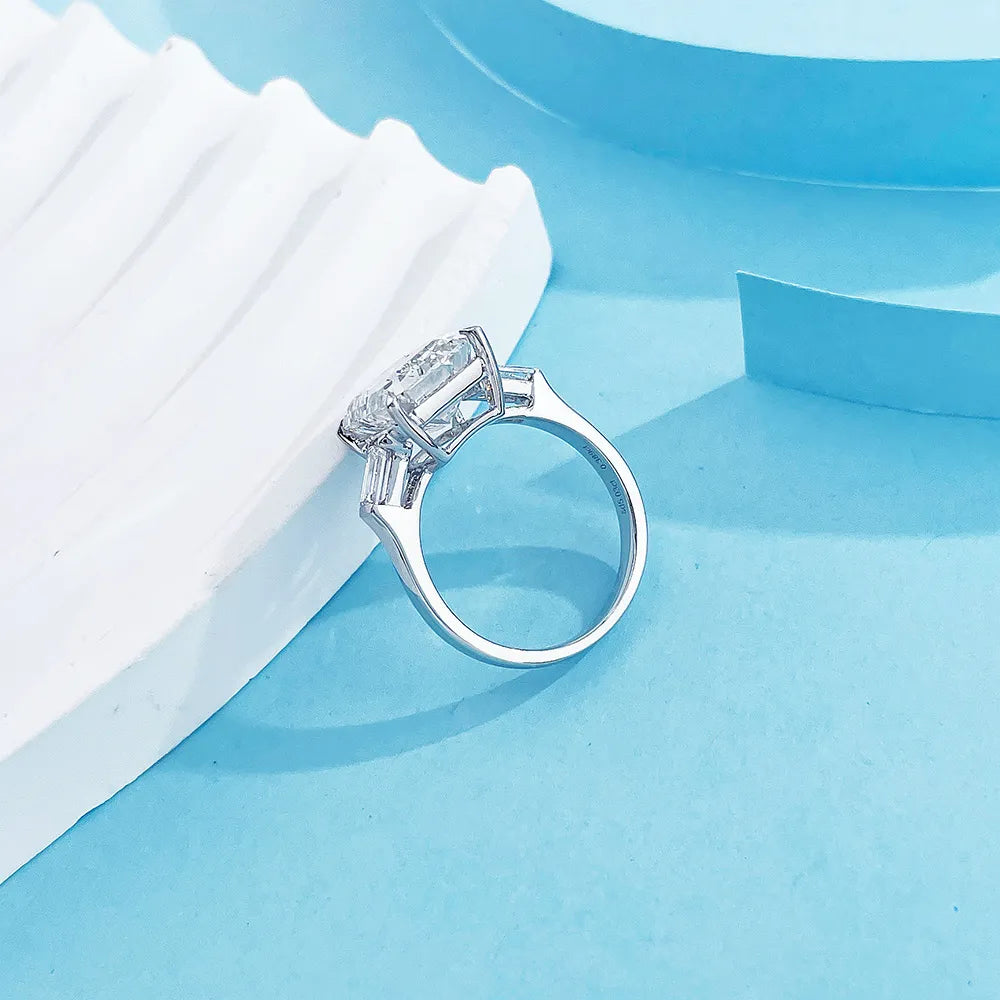 5.03 ct Four-Prong Emerald-Cut Lab-Grown Diamond Ring in PT950 Platinum – APYFR0042-PT