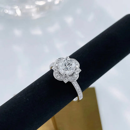 1.01 ct Floral Round-Cut Lab-Grown Diamond Ring in PT950 Platinum – APYFR0046-PT