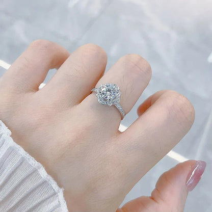 1.01 ct Floral Round-Cut Lab-Grown Diamond Ring in PT950 Platinum – APYFR0046-PT