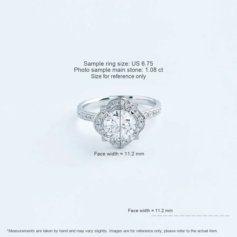 1.01 ct Floral Round-Cut Lab-Grown Diamond Ring in PT950 Platinum – APYFR0046-PT