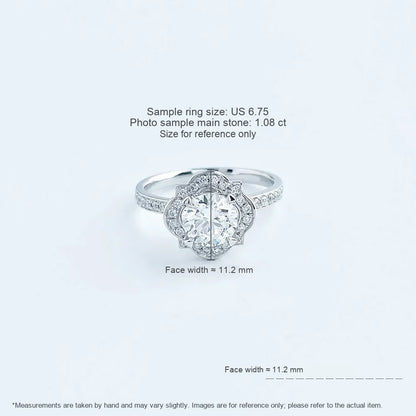 1.01 ct Floral Round-Cut Lab-Grown Diamond Ring in PT950 Platinum – APYFR0046-PT
