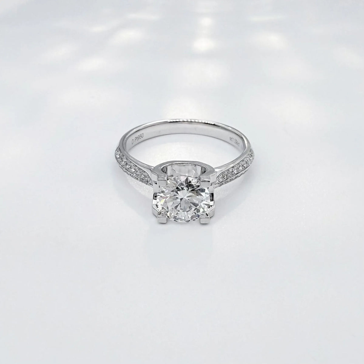 1.03 ct Minimalist Four-Prong Round-Cut Lab-Grown Diamond Ring in PT950 Platinum