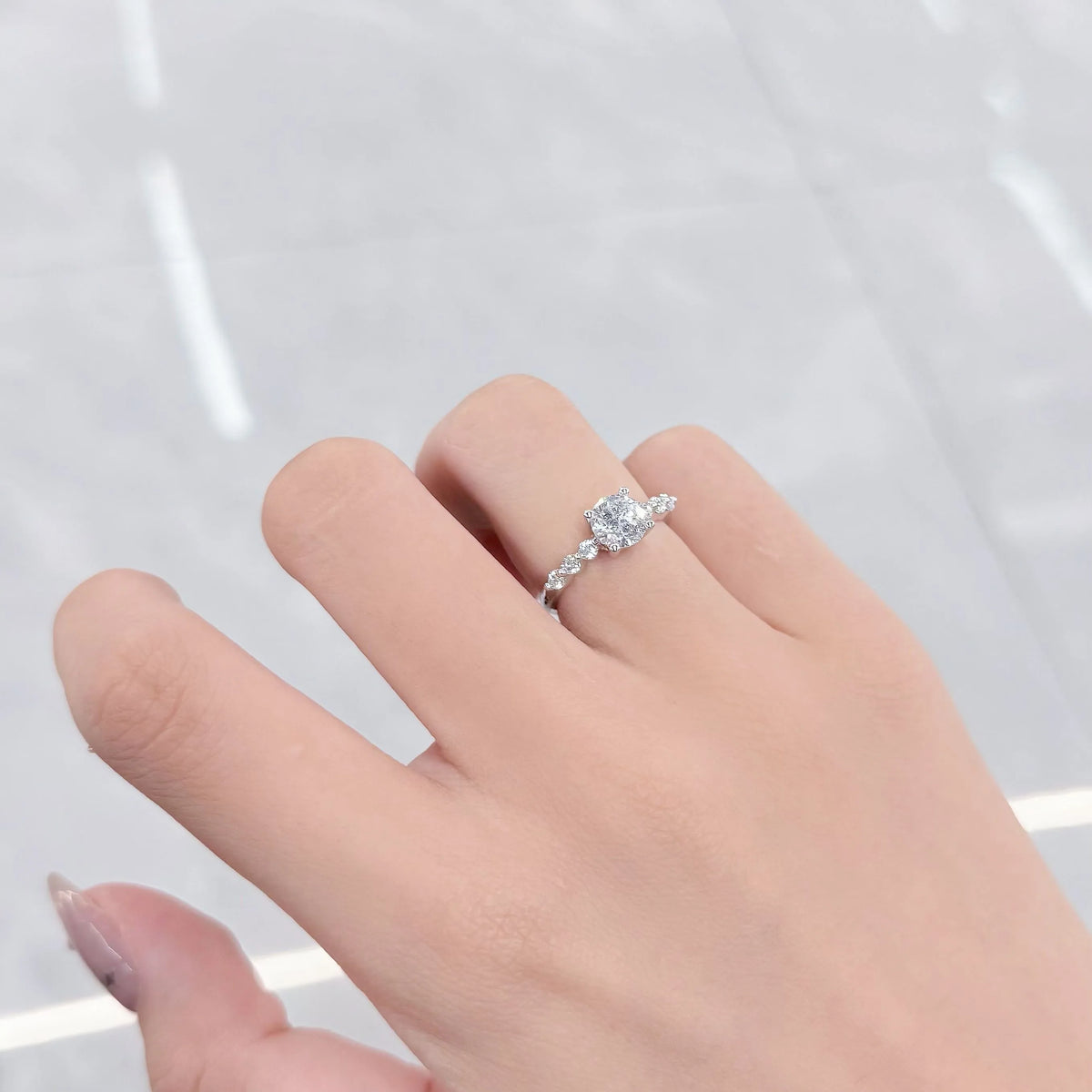 1.08 ct Celestial Four-Prong Round-Cut Lab-Grown Diamond Ring in PT950 Platinum – APYFR0049-PT