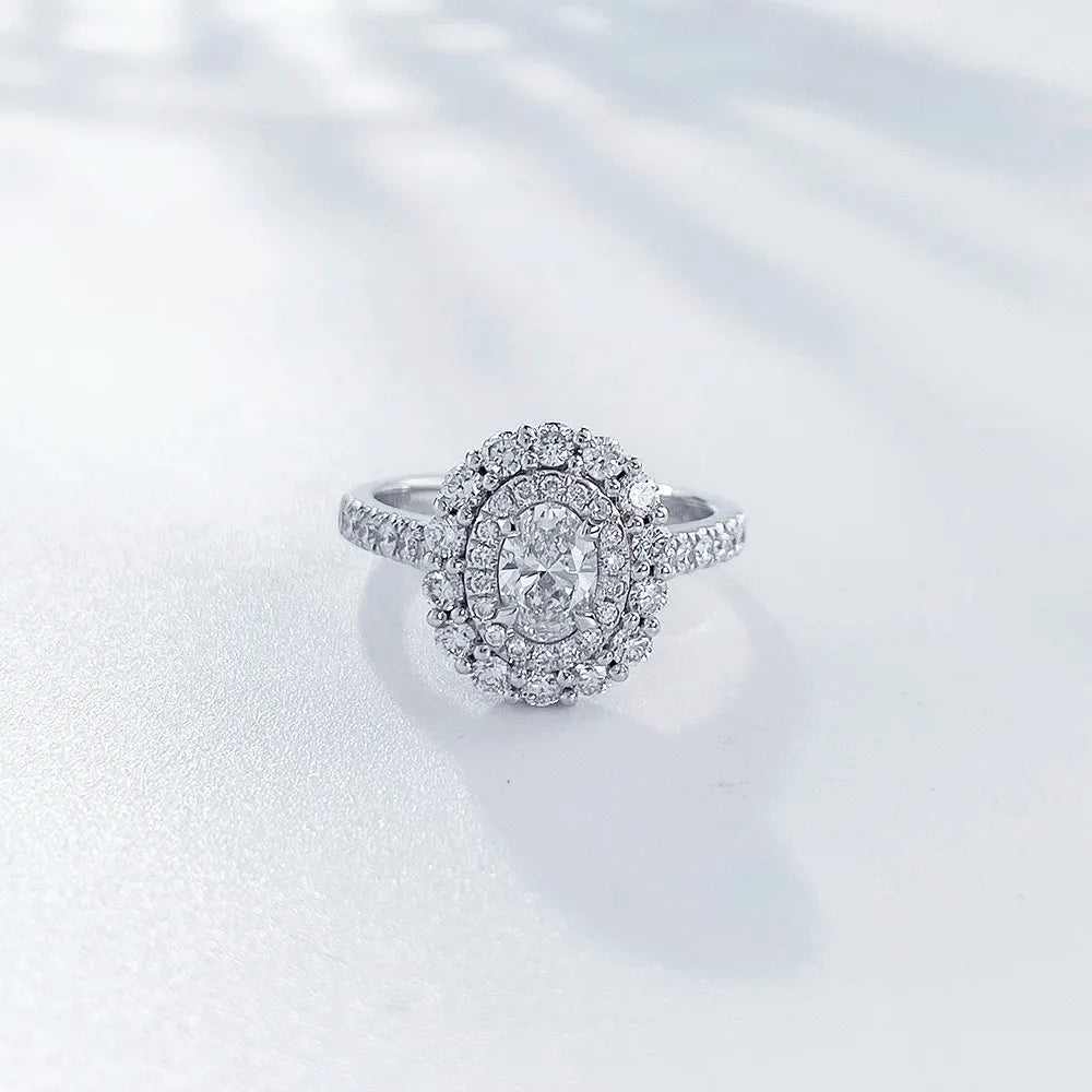 0.42 ct Vintage Four-Prong Oval-Cut Lab-Grown Diamond Ring in PT950 Platinum