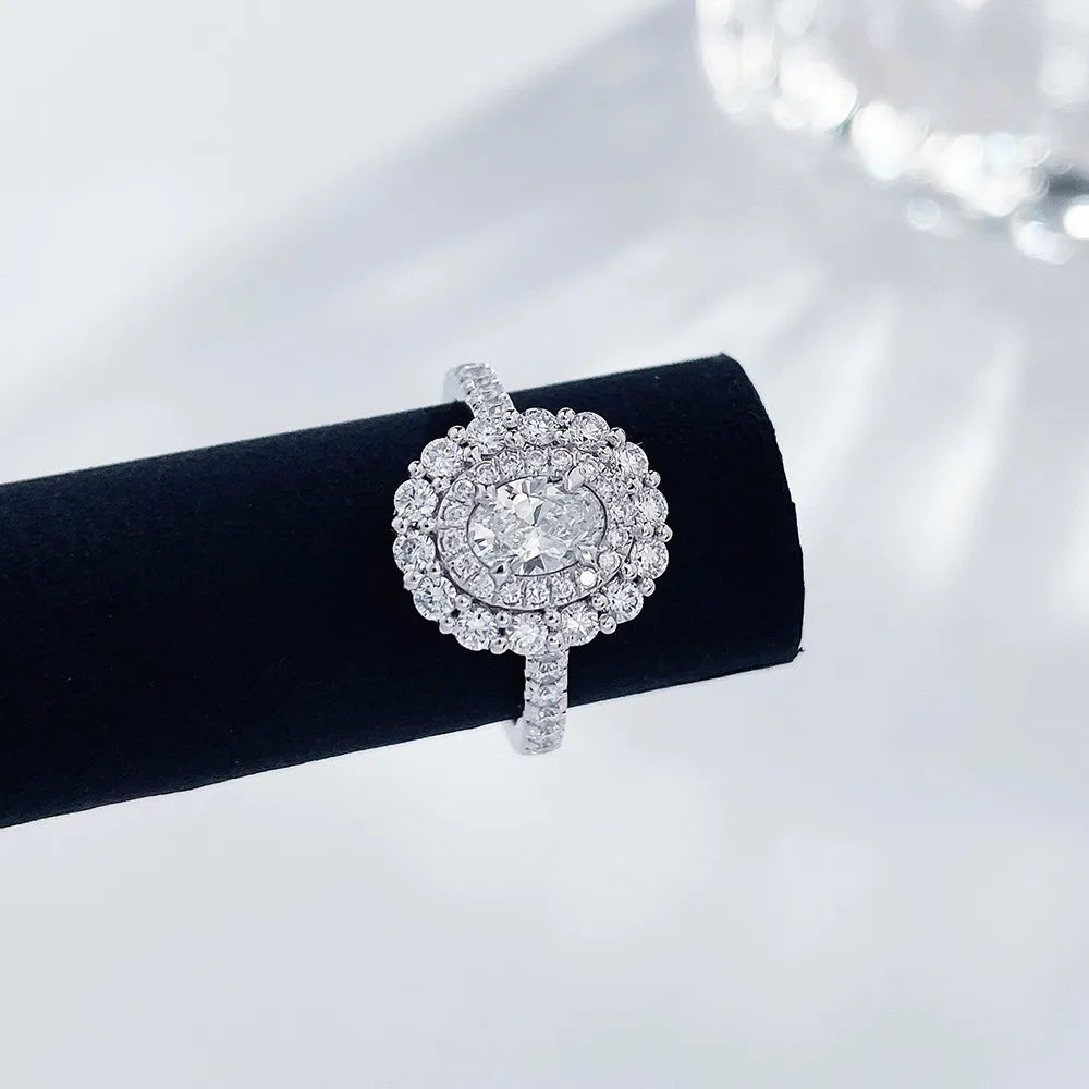 0.42 ct Vintage Four-Prong Oval-Cut Lab-Grown Diamond Ring in PT950 Platinum