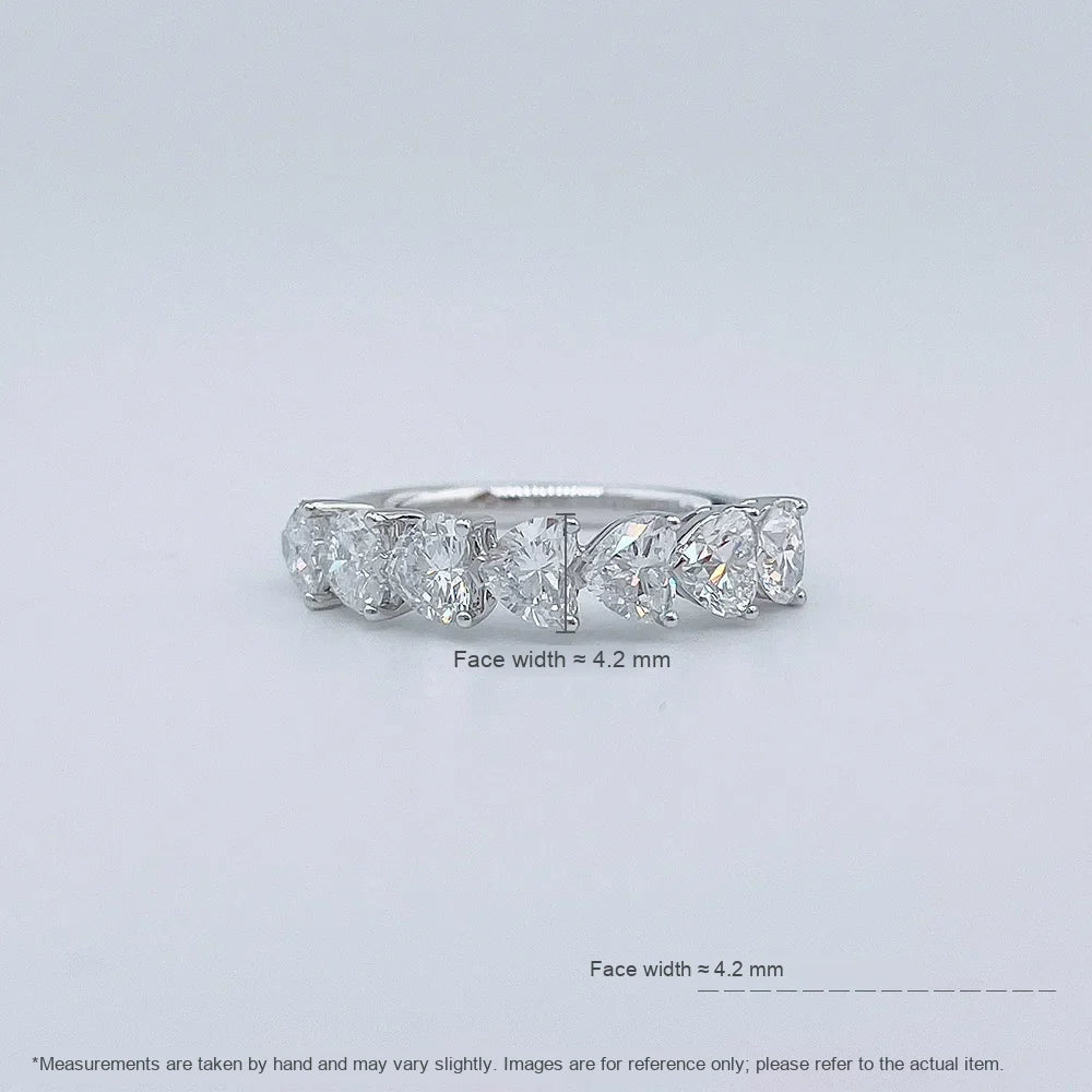 0.68 ctw Heart-Cut Lab-Grown Diamond Band in PT950 Platinum – APYFR0053-PT