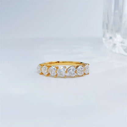 1.46 ctw Heart-Cut Lab-Grown Diamond Band in 18K Yellow Gold – APYFR0053-Y