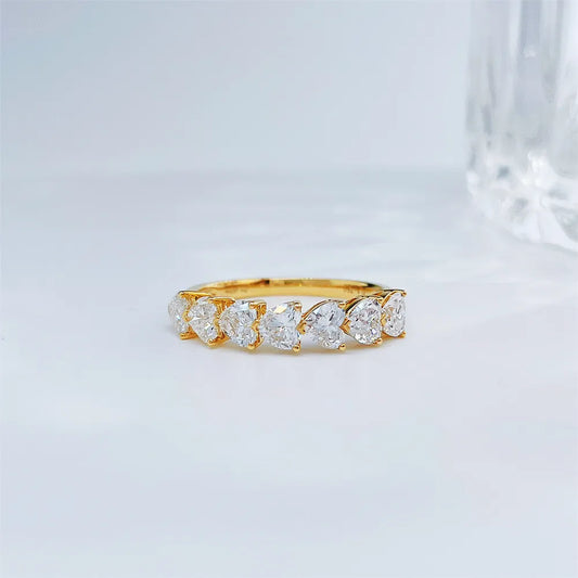 1.46 ctw Heart-Cut Lab-Grown Diamond Band in 18K Yellow Gold – APYFR0053-Y