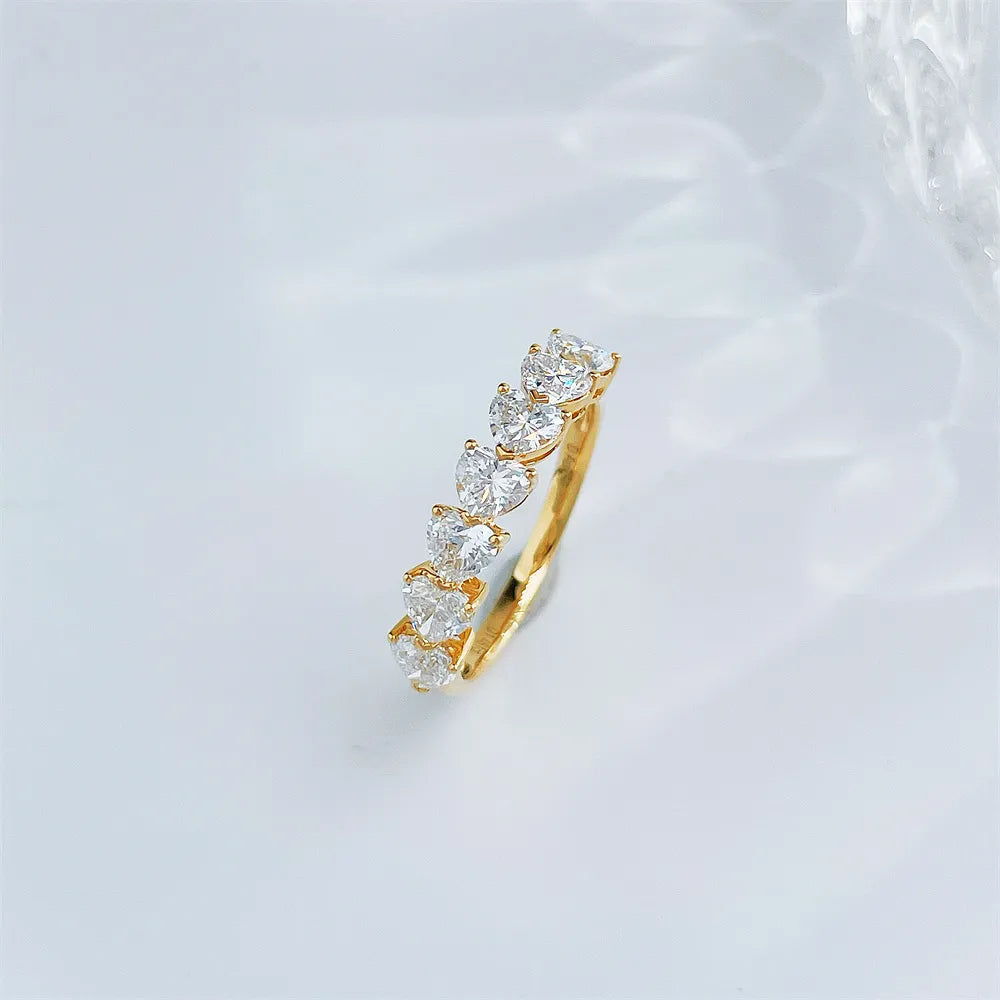 1.46 ctw Heart-Cut Lab-Grown Diamond Band in 18K Yellow Gold – APYFR0053-Y