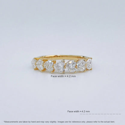 1.46 ctw Heart-Cut Lab-Grown Diamond Band in 18K Yellow Gold – APYFR0053-Y