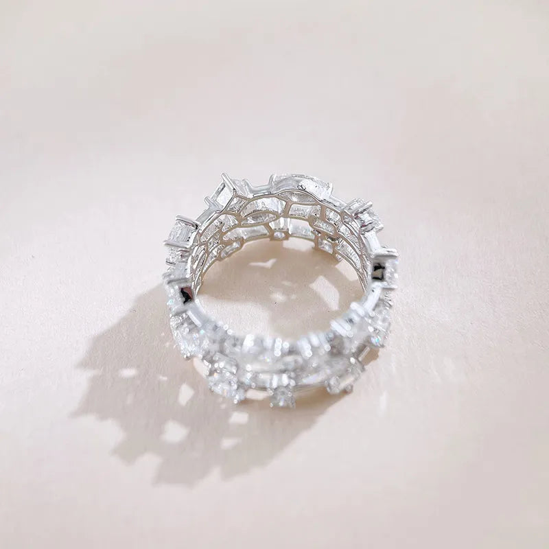 3.7 ctw Celestial Mixed-Cut Lab-Grown Diamond Band in 18K White Gold – APYFR0054-W