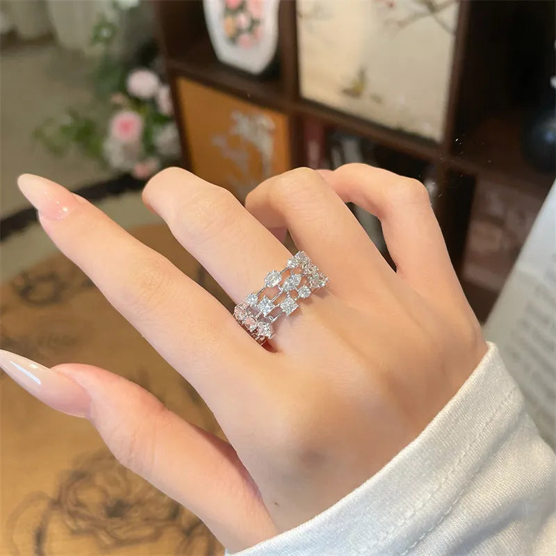 3.7 ctw Celestial Mixed-Cut Lab-Grown Diamond Band in 18K White Gold – APYFR0054-W