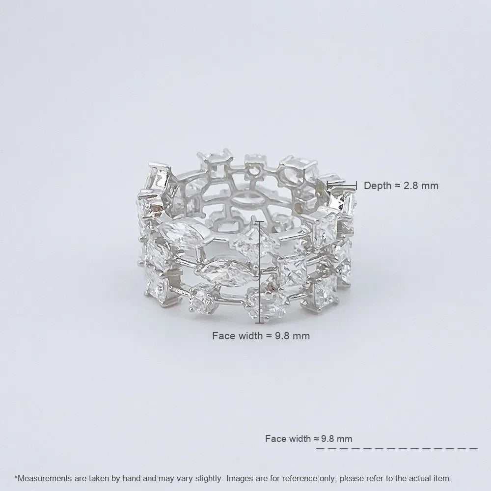 3.7 ctw Celestial Mixed-Cut Lab-Grown Diamond Band in 18K White Gold – APYFR0054-W