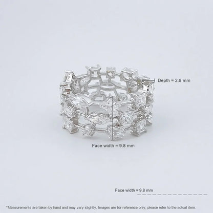 3.7 ctw Celestial Mixed-Cut Lab-Grown Diamond Band in 18K White Gold – APYFR0054-W