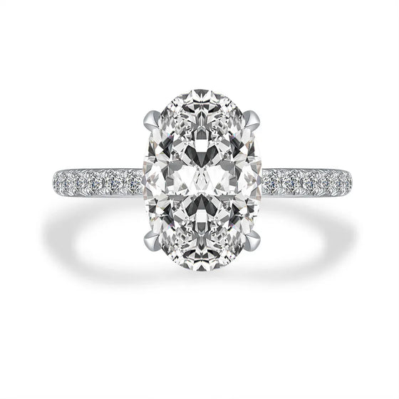 1 ct Minimalist Oval-Cut Lab-Grown Diamond Ring in PT950 Platinum