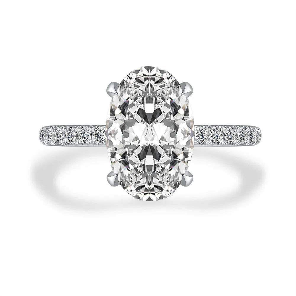 3 ct Oval-Cut Lab-Grown Diamond Ring in 18K White Gold – APYFR0055-W