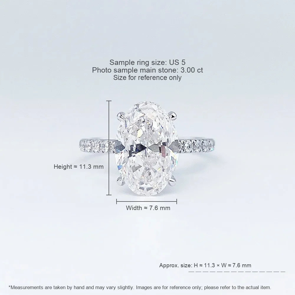 3 ct Oval-Cut Lab-Grown Diamond Ring in 18K White Gold – APYFR0055-W
