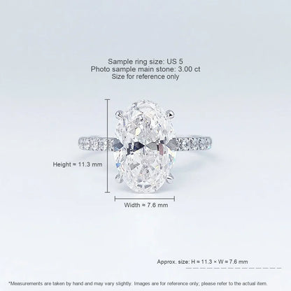 3 ct Oval-Cut Lab-Grown Diamond Ring in 18K White Gold – APYFR0055-W