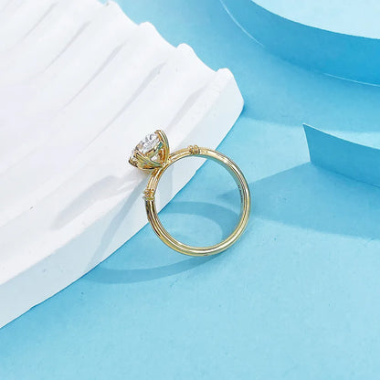 2.28 ct Vintage Four-Prong Oval-Cut Lab-Grown Diamond Ring in 18K Yellow Gold