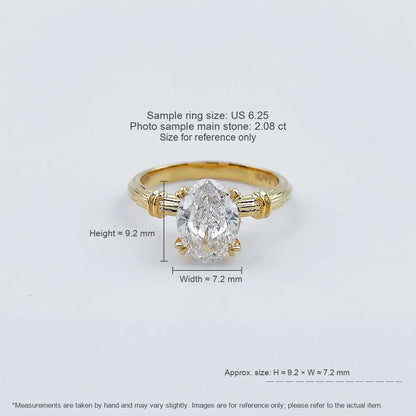 2.28 ct Vintage Four-Prong Oval-Cut Lab-Grown Diamond Ring in 18K Yellow Gold