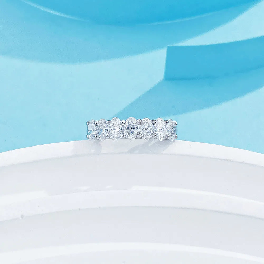 0.87 ctw Oval-Cut Lab-Grown Diamond Band in PT950 Platinum