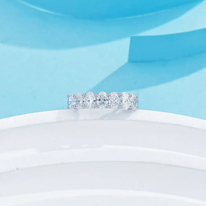 0.87 ctw Oval-Cut Lab-Grown Diamond Band in PT950 Platinum