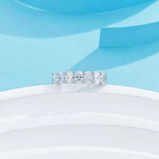 0.87 ctw Oval-Cut Lab-Grown Diamond Band in PT950 Platinum
