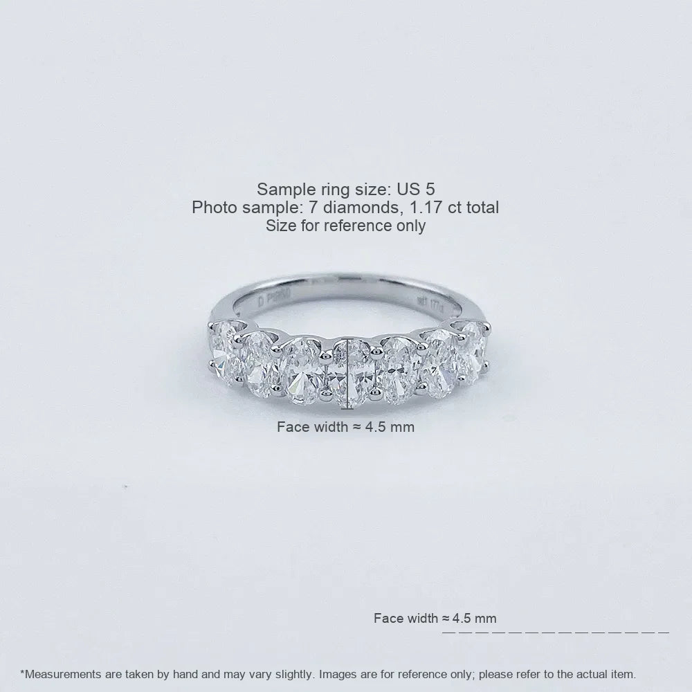 0.87 ctw Oval-Cut Lab-Grown Diamond Band in PT950 Platinum