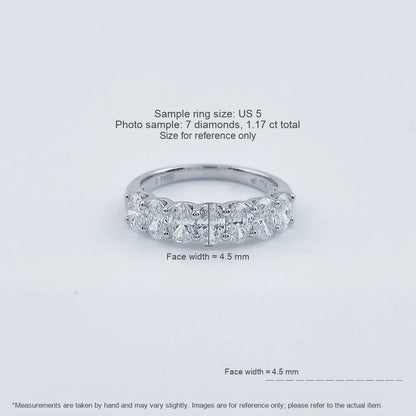 0.87 ctw Oval-Cut Lab-Grown Diamond Band in PT950 Platinum