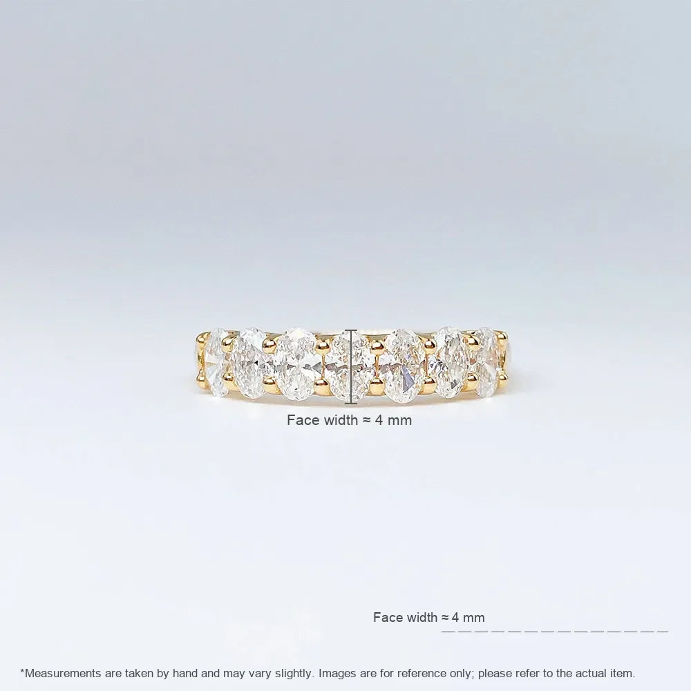 1.06 ctw Classic Oval-Cut Lab-Grown Diamond Band in 18K Yellow Gold