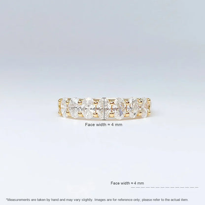 1.06 ctw Classic Oval-Cut Lab-Grown Diamond Band in 18K Yellow Gold