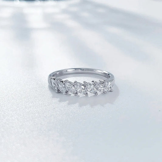 0.55 ctw Stackable Marquise-Cut Lab-Grown Diamond Band in PT950 Platinum