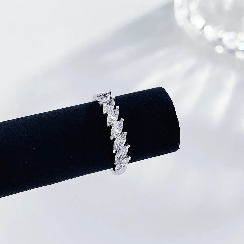 0.55 ctw Stackable Marquise-Cut Lab-Grown Diamond Band in PT950 Platinum
