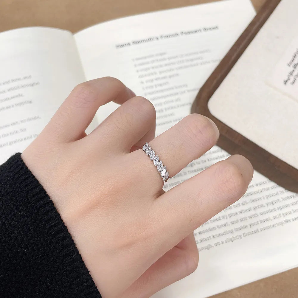 0.55 ctw Stackable Marquise-Cut Lab-Grown Diamond Band in PT950 Platinum