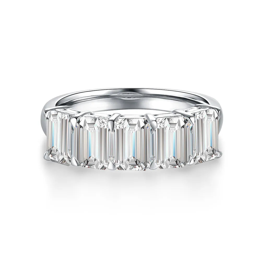 2.8 ctw Emerald-Cut Lab-Grown Diamond Band in PT950 Platinum