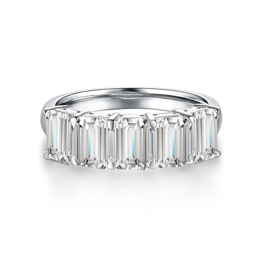 2.8 ctw Emerald-Cut Lab-Grown Diamond Band in PT950 Platinum