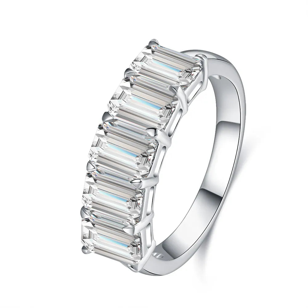 2.8 ctw Emerald-Cut Lab-Grown Diamond Band in PT950 Platinum