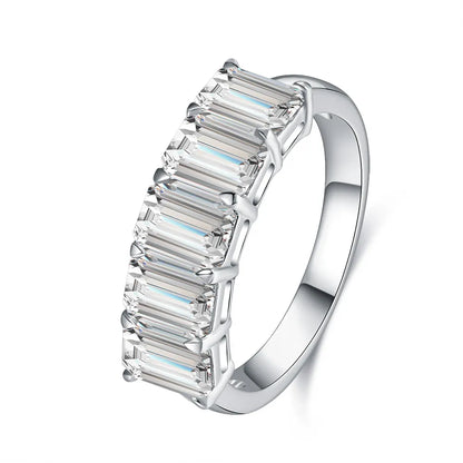 2.8 ctw Emerald-Cut Lab-Grown Diamond Band in PT950 Platinum