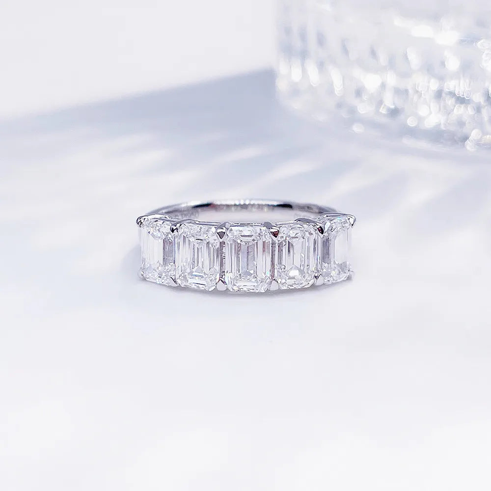2.8 ctw Emerald-Cut Lab-Grown Diamond Band in PT950 Platinum
