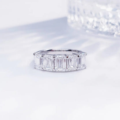 2.8 ctw Emerald-Cut Lab-Grown Diamond Band in PT950 Platinum