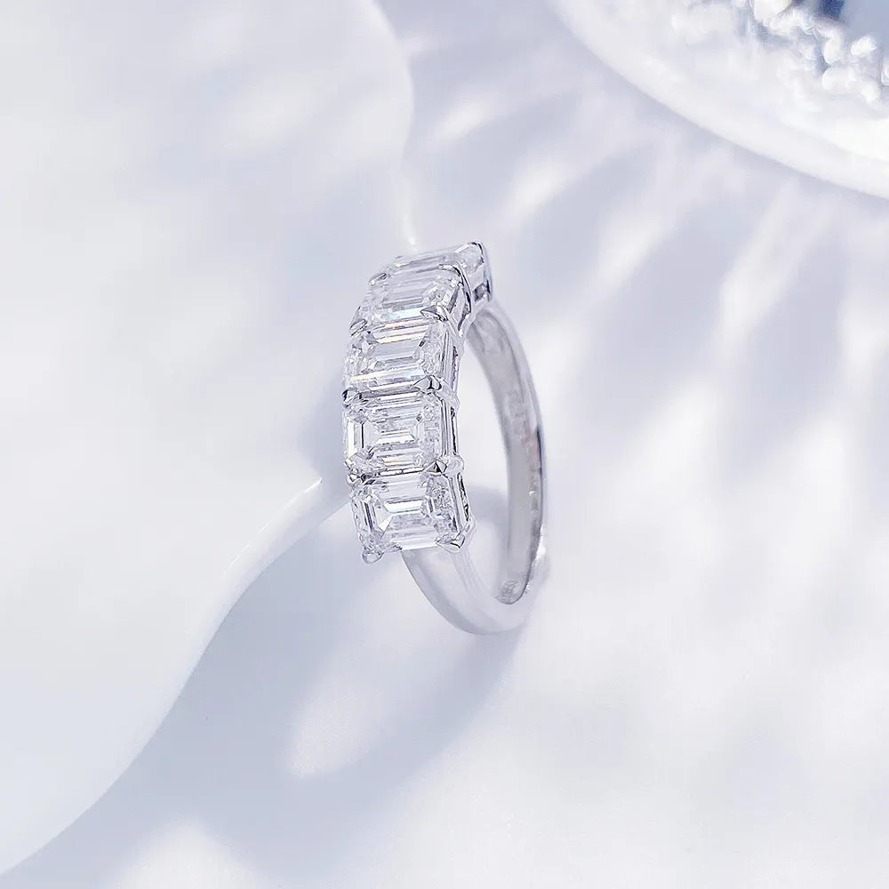 2.8 ctw Emerald-Cut Lab-Grown Diamond Band in PT950 Platinum