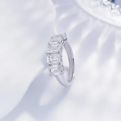 2.8 ctw Emerald-Cut Lab-Grown Diamond Band in PT950 Platinum