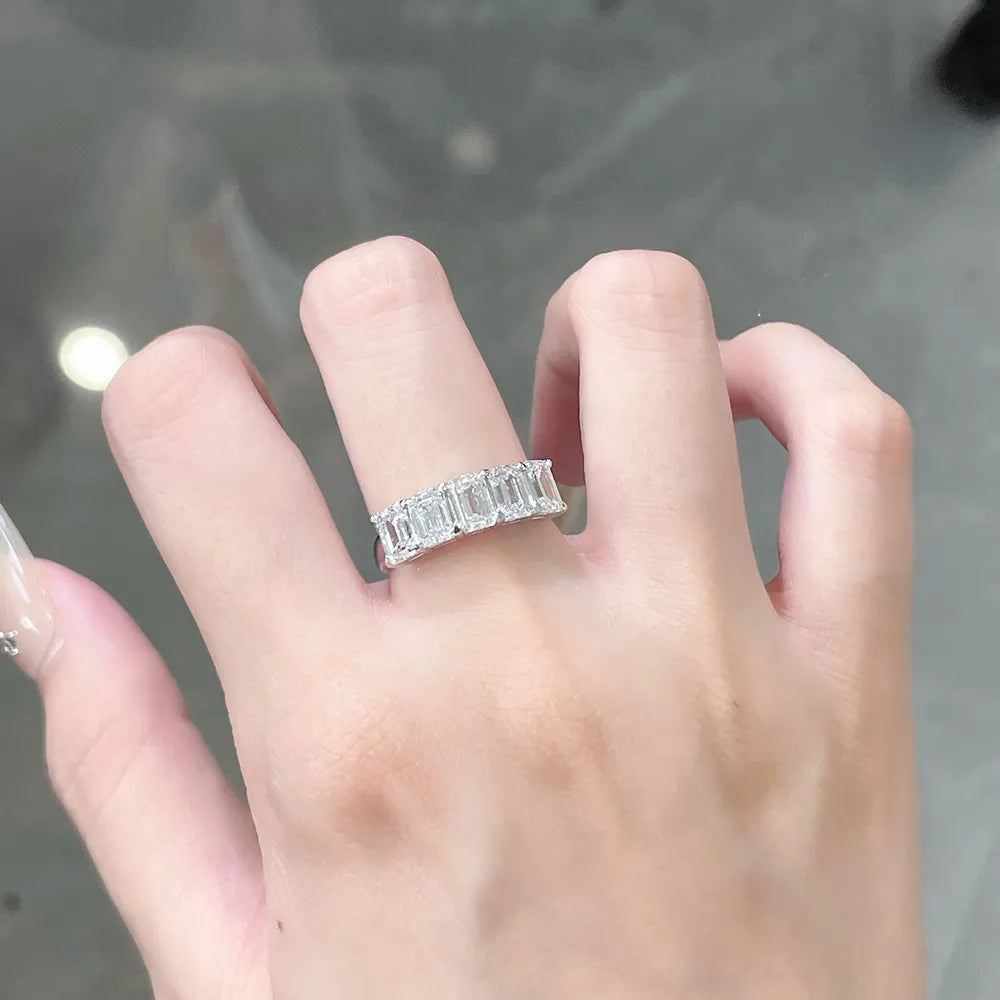 2.8 ctw Emerald-Cut Lab-Grown Diamond Band in PT950 Platinum