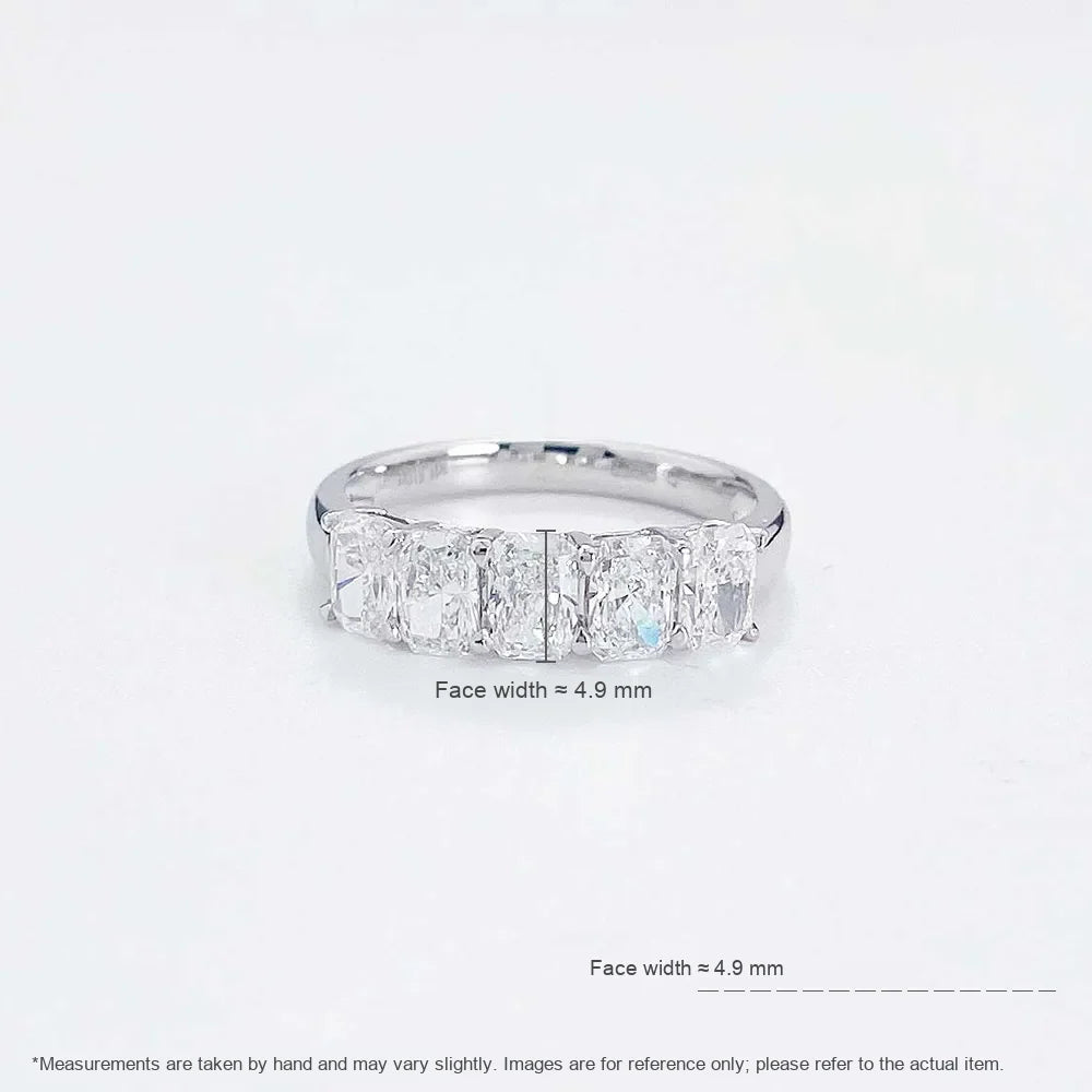 2.8 ctw Emerald-Cut Lab-Grown Diamond Band in PT950 Platinum