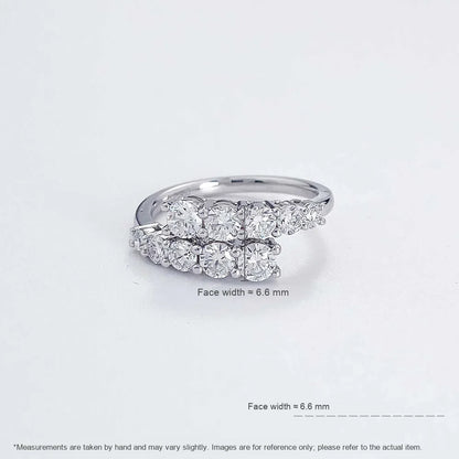 1.12 ctw Vintage Round-Cut Lab-Grown Diamond Band in PT950 Platinum